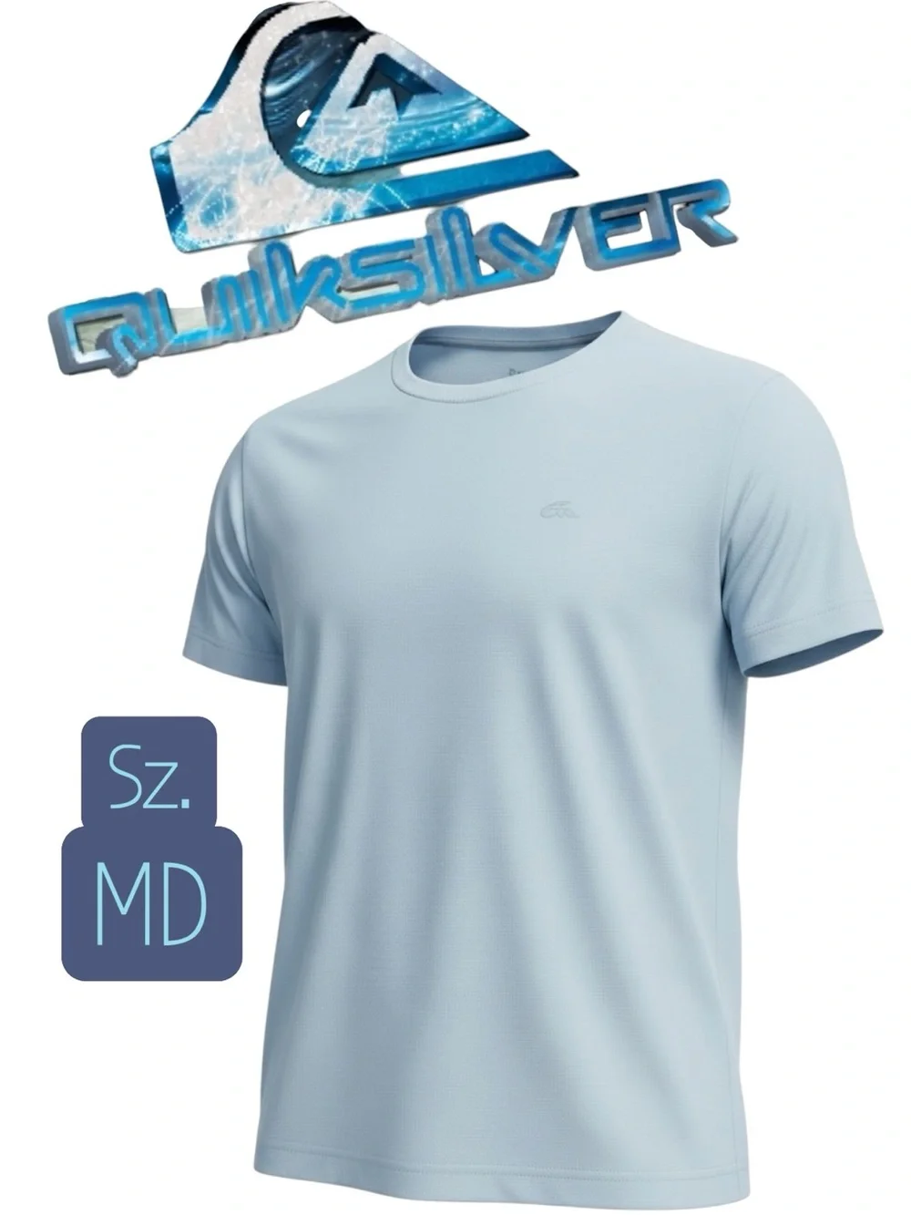 Quiksilver Men's Active SS Tee Shirt - Light Dusty Blue - Size MD